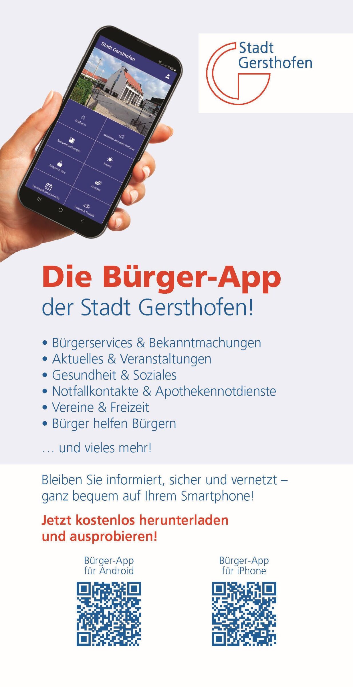 Infos zum Warnstreik auch über die Bürger-App der Stadt Gersthofen.