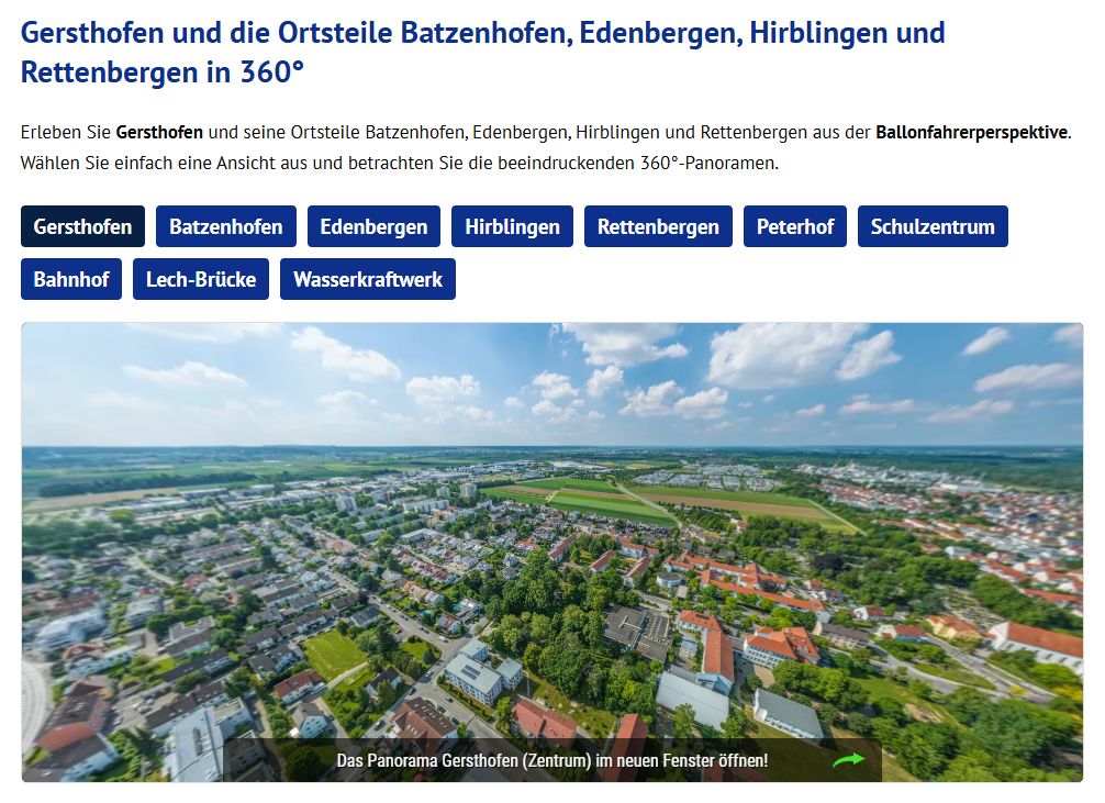 Gersthofen aus der Ballonfahrerperspektive